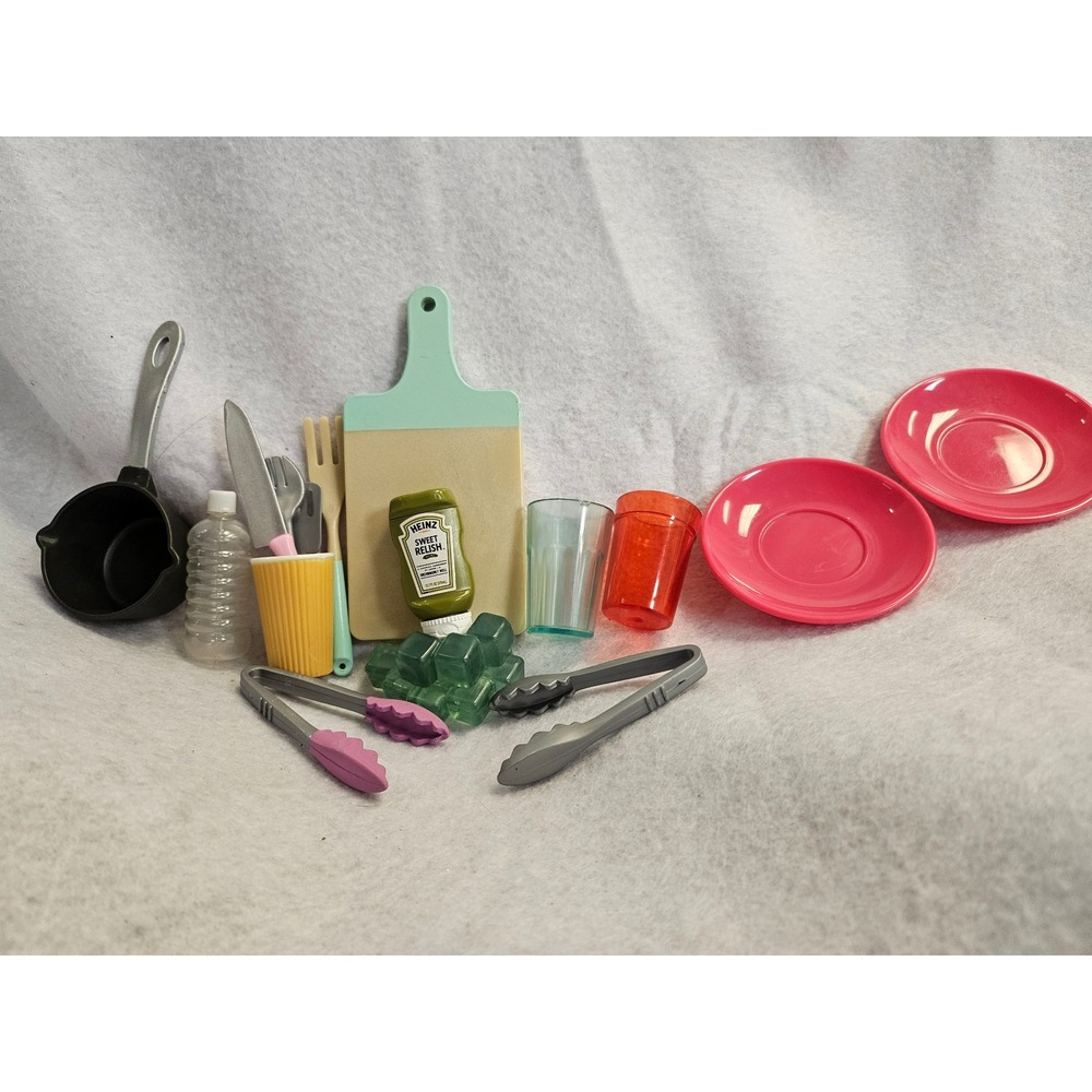 American Girl Our Generation Doll Kitchen Accessories Plates Heinz Relish Lot